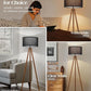 Walnut Wood Tripod Floor Lamp Color Temperature LED-1