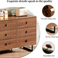 Walnut Nine Drawer Dresser Anti Tipping Reinforcement
