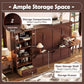 Queen Horizontal Murphy Bed With Desk Walnut Finish-4