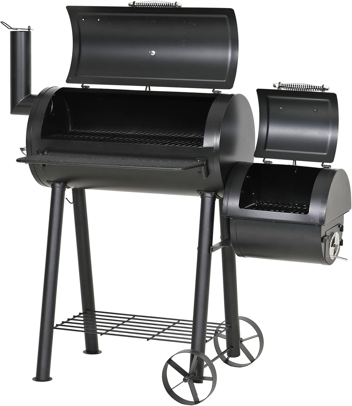 Offset Barrel Smoker Charcoal Grill 28Inch Outdoor