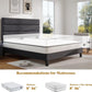 Queen Size Grey Linen Upholstered Platform Bed frame