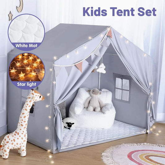 Oversized Gray Indoor Playhouse Tent With Illumination