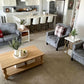 3 Piece Living Room Furniture Set Grey Linen Fabric Loveseat And Two Accent Chairs