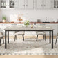 79 Inches Industrial Dining Table Greywashed Finish
