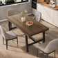 Industrial Dining Table 63 Inches Long Espresso Brown