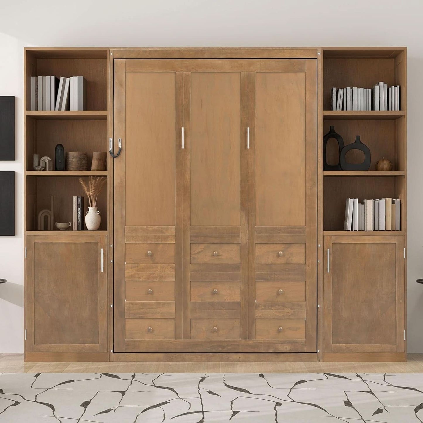 Queen Murphy Space Efficient Bed Storage Cabinets Shelves
