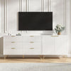 White Fluted TV Stand With Entertainment Center Storage
