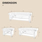 Beige Velvet 3 Piece Living Room Set With Chesterfield Sectional Sofa And Loveseat-1