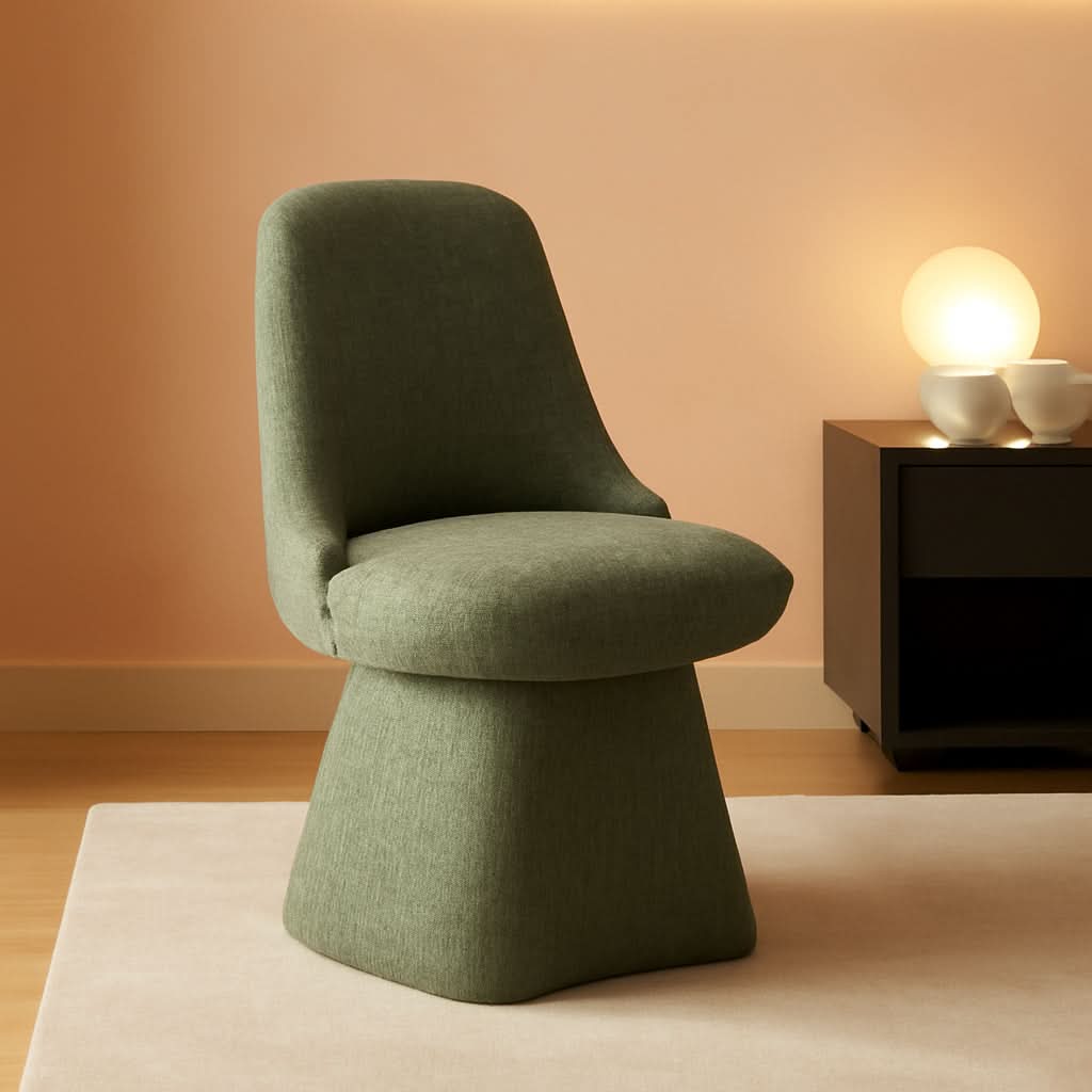 Swivel Dining Chairs Set 2 Upholstered Emerald Green