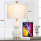 Double Gourd Ceramic Night stand Lamps White Linen Shade