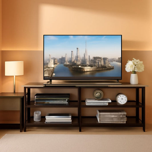 Industrial TV Stand 55 Inch Entertainment Center Brown