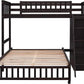 Espresso Twin Over Full Bunk Bed With Six Drawers Shelves