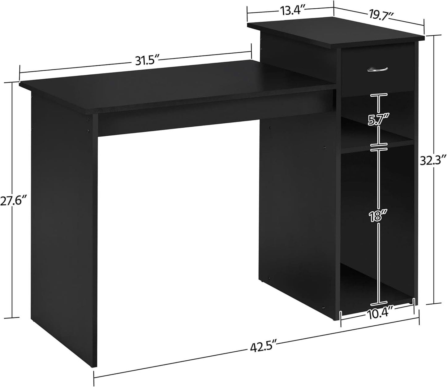Modern Desk Drawer Shelves And Ergonomic Mesh Chair Set