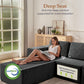 106 Inches Grey Convertible Sectional Upholstered Sofa-4