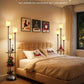 70.9Inch Floor Lamp With Rustic Shelving Unit Storage-1