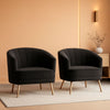 Modern Black Velvet Accent Chair With Gold Legs Living Room-0