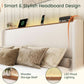Queen Size Upholstered Bed Frame With LED Lights And USB