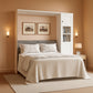 Queen Murphy Bed With Industrial Glass Cabinet White