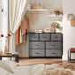 Dark Grey Dresser TV Stand With Fabric Drawers For 45 Inch TV