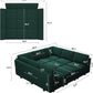 Luxurious Emerald Green Velvet Modular Sleeper Sofa