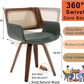 Ergonomic Walnut Swivel Dining Chairs With Armrests