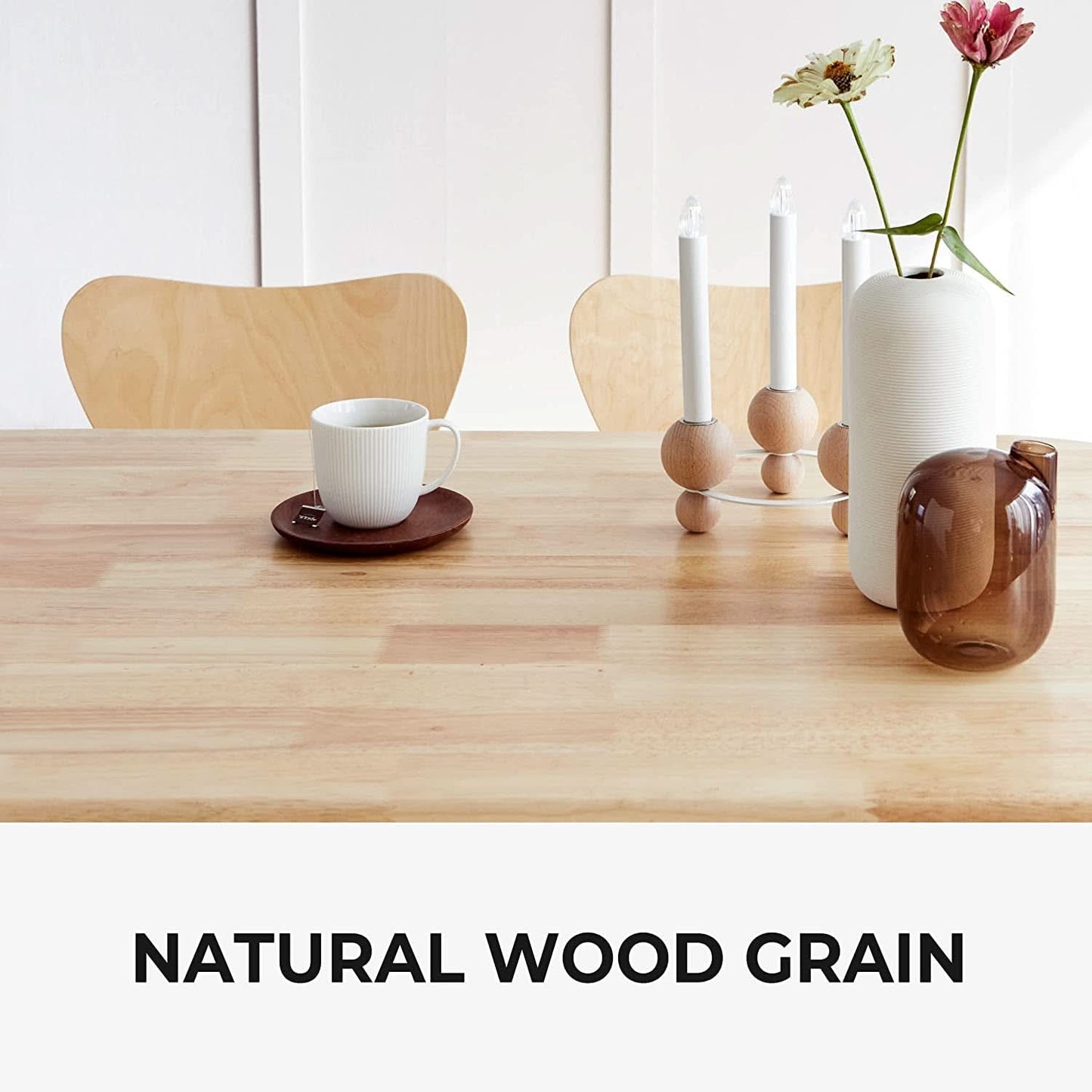 Mid Century Modern Solid Wood Rectangular Dining Table