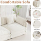 Beige Chenille 111.5 Inches Modular Sectional Sofa