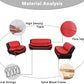 Two Tone Black And Red Leather Sofa Set For Living Room