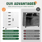 White Five-Drawer Movable Storage Cabinet For Home-3