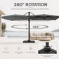 Cantilevered Patio Umbrella 10ft Cream White Offset