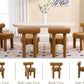 Velvet Upholstered Armless Dining Chairs Yellowish Brown