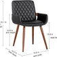 Mid Century Modern Faux Leather Dining Chairs Set 2 Black