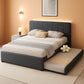 Queen Size Upholstered Platform Bed Featuring Trundle