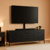 Black TV Entertainment Stand With Adjustable Mount