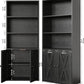 Industrial Floorstanding Five Shelf Bookcase With Doors