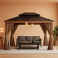 12x16 Weatherproof Aluminum Frame Gazebo Steel Roof