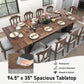 Brown 94 Inch Solid Wood Dining Table Stain Resistant