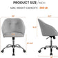 Light Gray Velvet Desk Chair With Adjustable Tilt Arm
