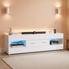 Glossy White TV Stand Entertainment Center Storage