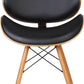 Cassie Dining Chair Black Faux Leather Walnut Wood