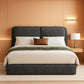 Queen Size Grey Corduroy Upholstered Bed Framework