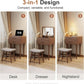 Walnut Finish Contemporary Vanity Desk Integrated Mirror