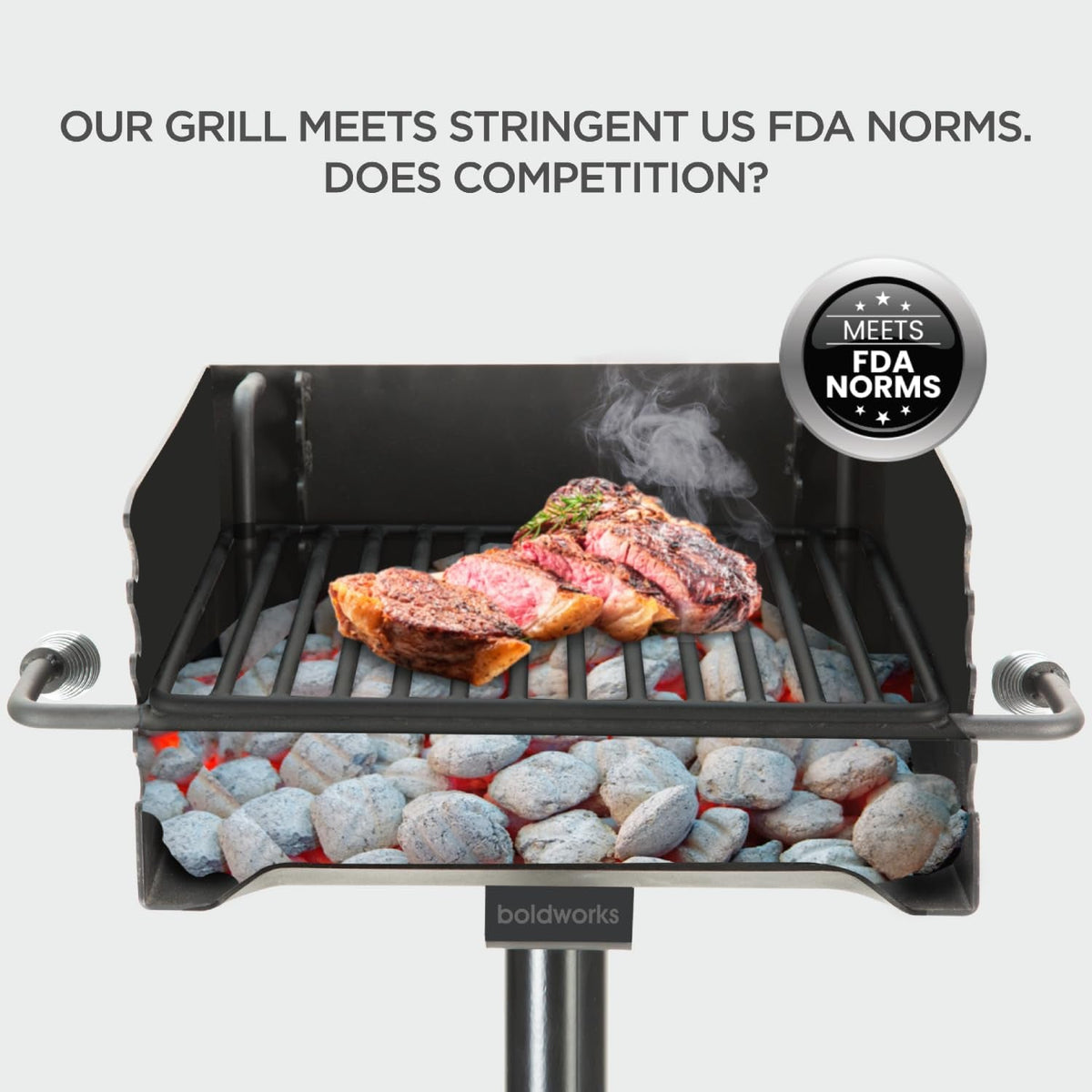 Park Style Charcoal Grill 16x16 Rustproof Commercial