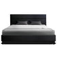 Artiss Bed Frame Double Size LED Gas Lift Black LUMI