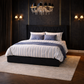 Queen Upholstered Storage Bed with 4 Drawers and Charging Headboard with 2 Black Nightstands Set-3