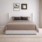 Queen Velvet Hydraulic Storage Bed with 2 Fluted Nightstands – White Oak Set-3