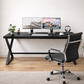 47" Modern Computer Desk with High Back Leather Executive Chair Set