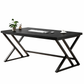 47" Modern Computer Desk with High Back Leather Executive Chair Set
