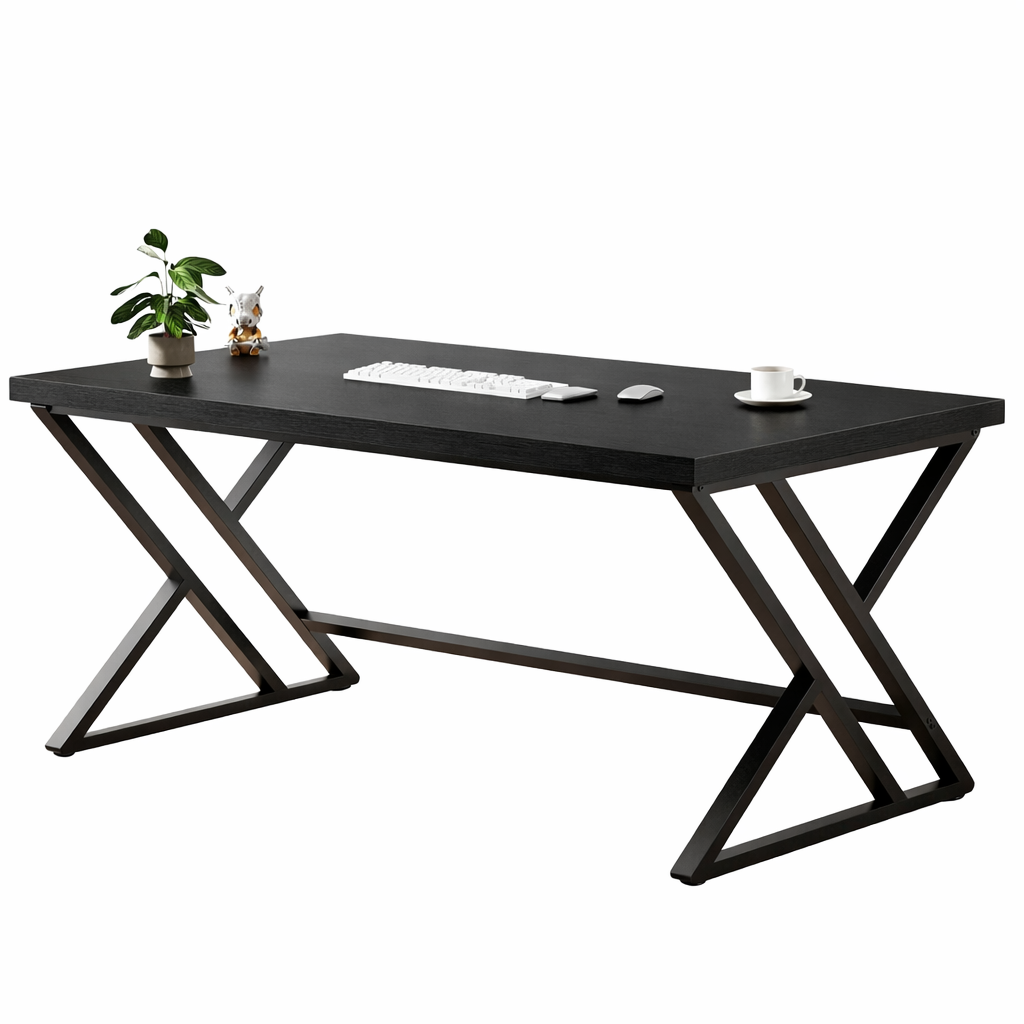 47" Modern Computer Desk with High Back Leather Executive Chair Set