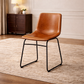 69" Farmhouse Acacia Dining Table with 6 Faux Leather Chairs Natural Brown Set